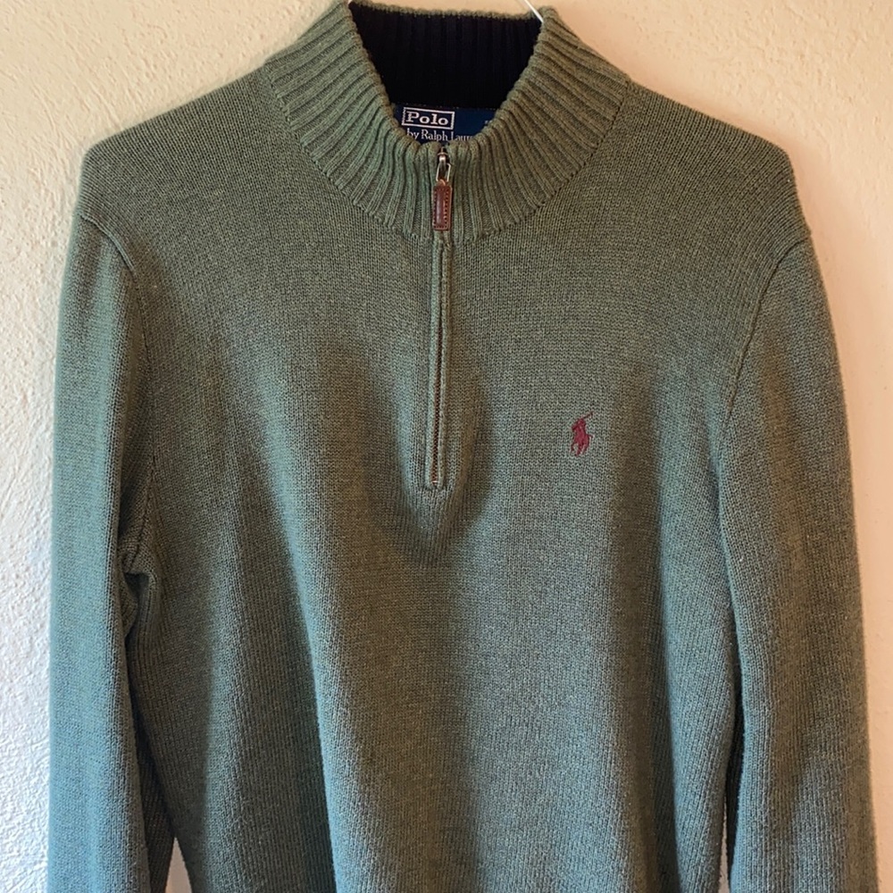 Men’s quarter zip polo dress sweater